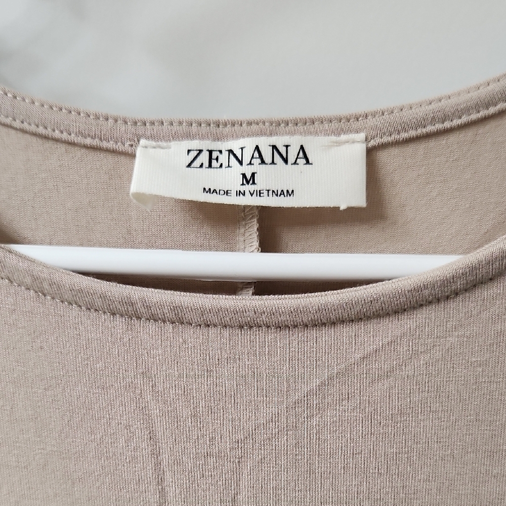 NWOT Zenana Premium Taupe Midi Dress - Picture 3 of 5